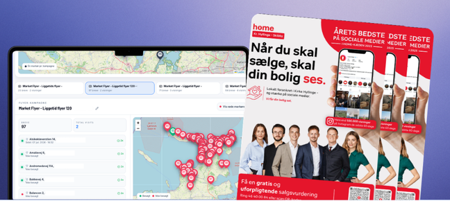 Marketingdashboard på laptop og tablet