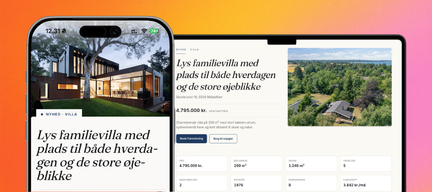Boligapp på telefon og skærm